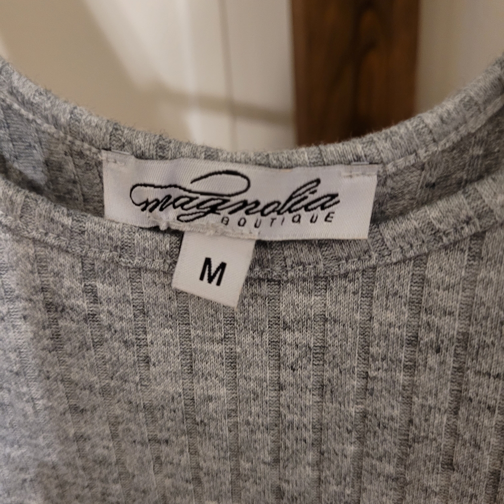 Magnolia Boutique Light Gray Ribbed Midi Dress NEVER WORN!! - Picture 4 of 5